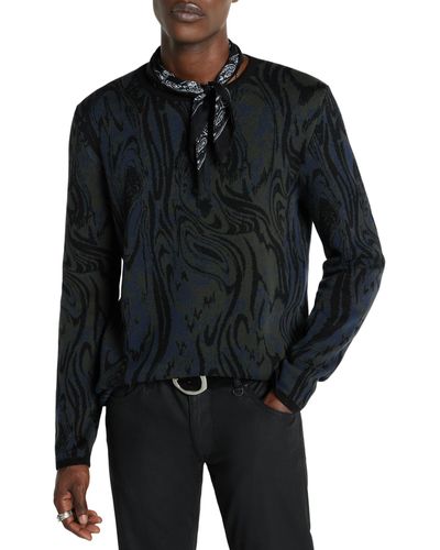 John Varvatos Rexford Long Sleeve Jacket In Seed Stitch K6417z4 in