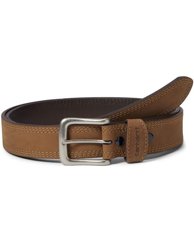 Carhartt Big Tall Leather Triple Stitch Belt - Brown