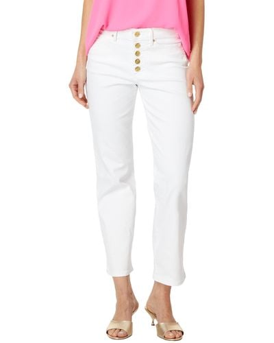 Lilly Pulitzer South Ocean High-rise Straight Leg Jeans In Resort White