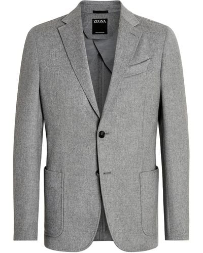 Zegna Mélange Oasi Cashmere Shirt Jacket - Grey