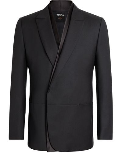 Zegna Wool And Mohair Evening Jacket - Black