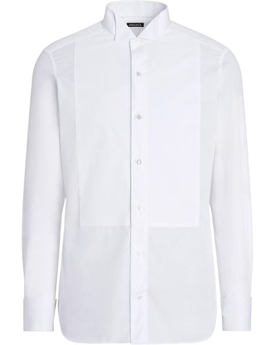 Zegna Cotton Tuxedo Shirt - White