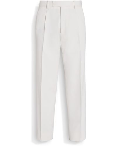 Zegna Cotton And Wool Pants - White