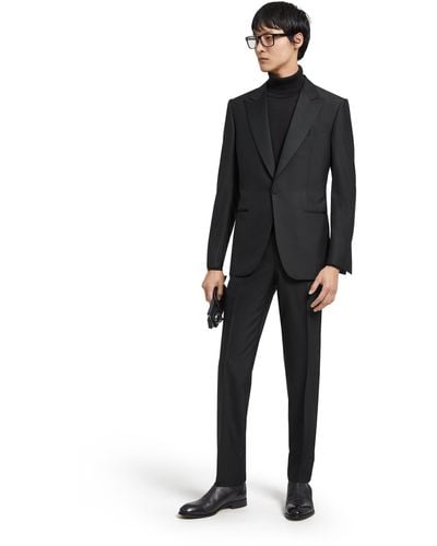 Zegna Trofeo 600 Wool And Silk Evening Suit - Black