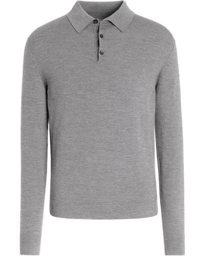 Zegna Mélange 12Milmil12 Wool Polo Shirt - Gray