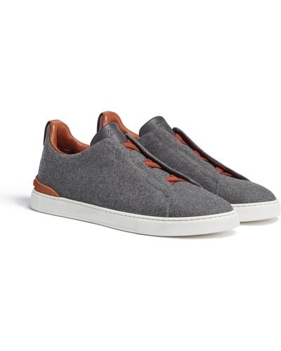 Zegna Mélange #Usetheexisting Wool Triple Stitch Trainers - Brown