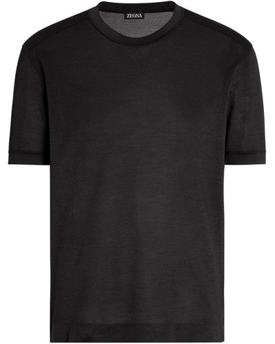 Zegna Silk T-Shirt - Black