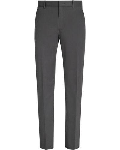 Zegna Dark Comfort Cotton Pants - Gray