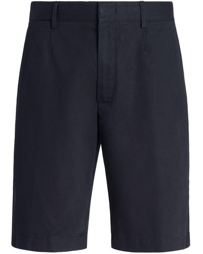 Zegna Cotton And Linen Summer Chino Shorts - Blue