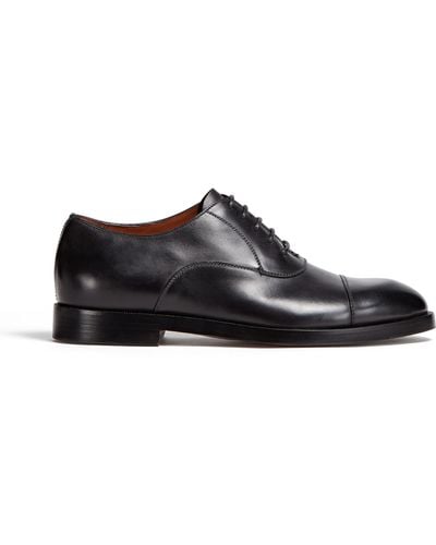 Zegna Leather Torino Oxford Shoes - Black