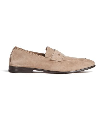 Zegna Light Suede L'Asola Loafers - White