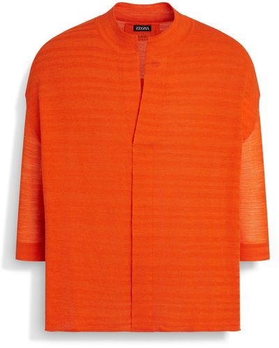 Zegna Hemd Aus Wolle - Orange