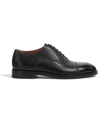 Zegna Leather Torino Loafers - Black