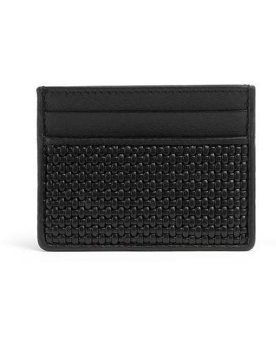 Zegna Pelletessuta Leather Card Case - Black