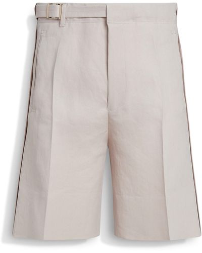 Zegna Off Oasi Lino Short Trousers - White