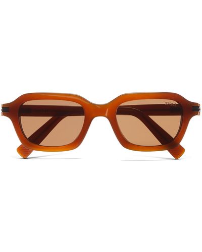 Zegna Sonnenbrille Aus Acetat - Braun