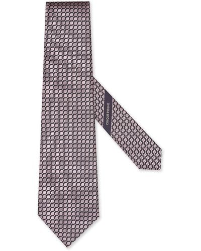 Zegna Cinque Pieghe Silk Tie - Purple