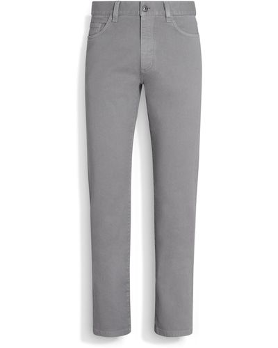 Zegna Mélange Stretch Cotton Roccia Jeans - Gray