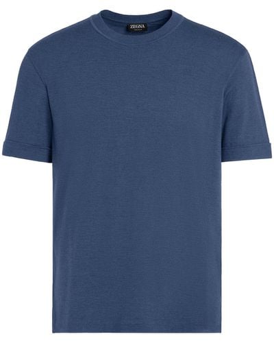 Zegna Utility 12Milmil12 Wool T-Shirt - Blue