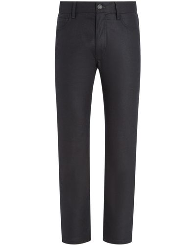 Zegna Wool And Cashmere Roccia Pants - Blue
