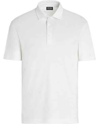 Zegna High Performance Wool Polo Shirt - White