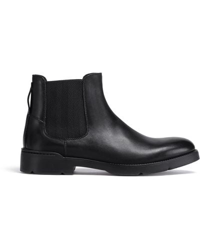 Zegna Hand-Buffed Leather Cortina Chelsea Boots - Black