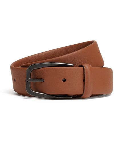 Zegna Foliage Leather Belt - Brown