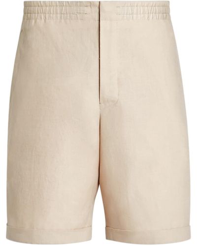 Zegna Off Linen Shorts - White