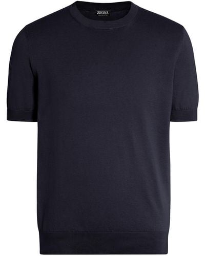 Zegna Premium Cotton T-Shirt - Blue