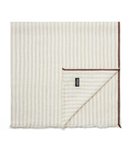 Zegna Light Oasi Lino Scarf - White