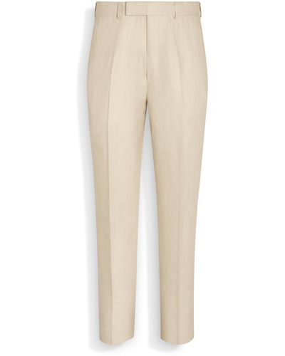 Zegna Light Oasi Lino Trousers - Natural