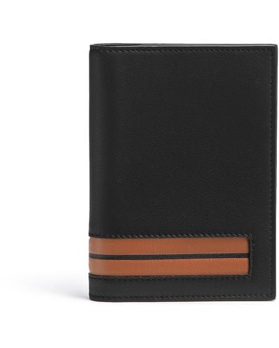 Zegna Leather Passport Case - Black