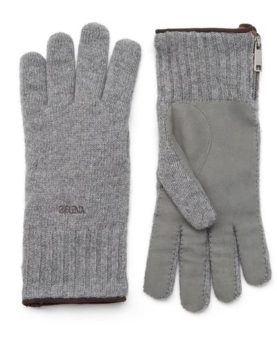 Zegna Oasi Cashmere Gloves - Gray