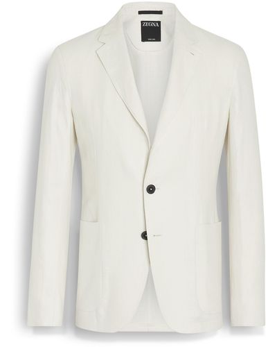 Zegna Off Oasi Lino Shirt Jacket - White