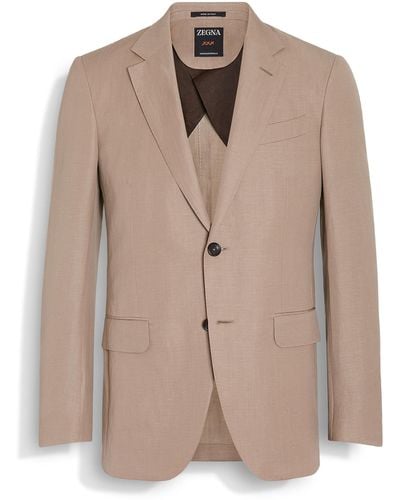 Zegna Light Centoventimila Wool And Linen Jacket - Natural