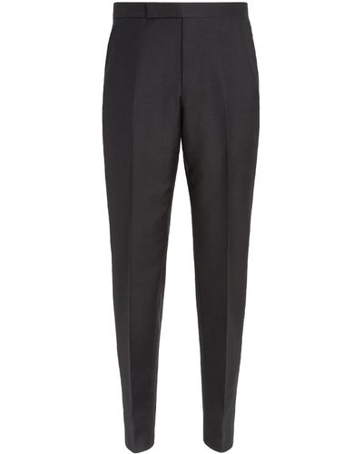 Zegna Wool And Mohair Evening Pants - Black
