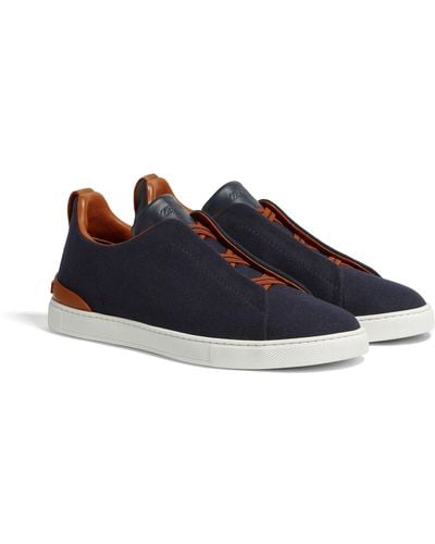 Zegna #Usetheexisting Wool Triple Stitch Sneakers - Blue