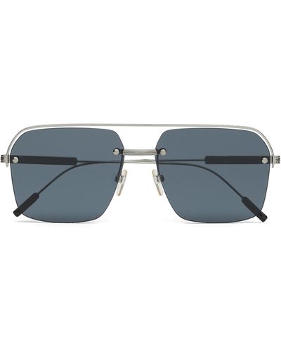 Zegna Sonnenbrille Aus Metall - Blau