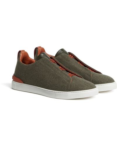 Zegna #Usetheexisting Wool Triple Stitch Trainers - Brown