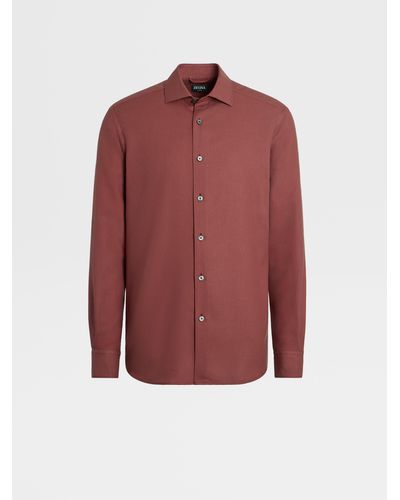 Zegna Red Cashco Long-sleeve Shirt