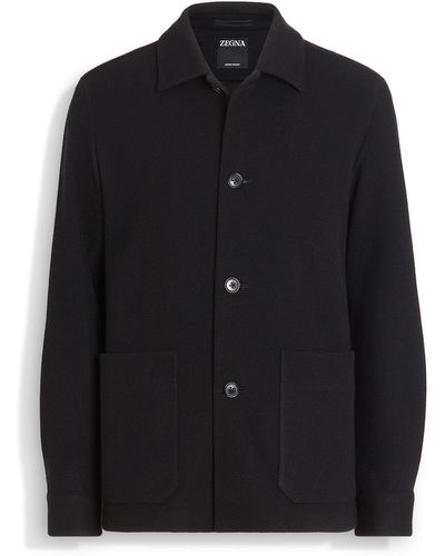 Zegna Jerseywear Cashmere Blend Alpe Chore Jacket - Black