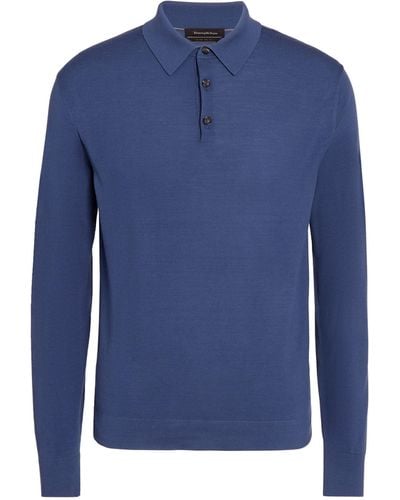 Zegna Light 12Milmil12 Wool Polo Shirt - Blue