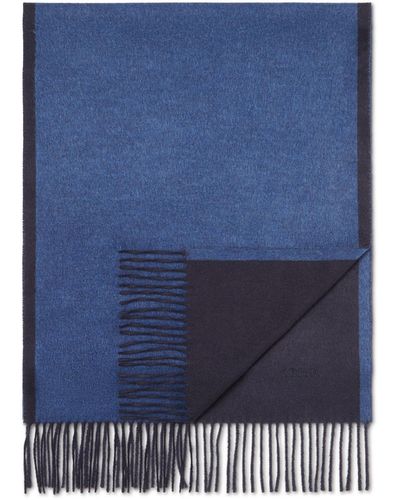 Zegna Foulard En Silk Bleu Foncé