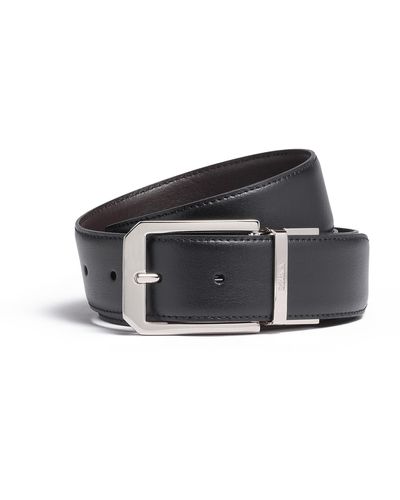 Zegna And Dark Reversible Leather Belt - Black