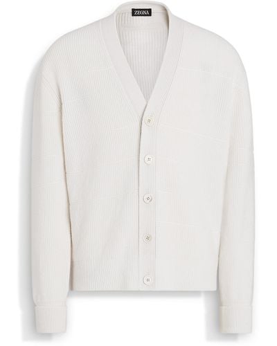 Zegna Cashmere And Cotton Cardigan - White