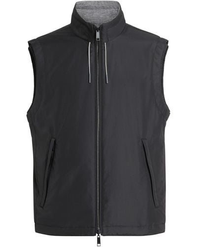 Zegna Nylon Reversible Vest - Black