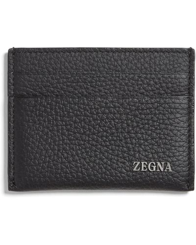 Zegna Deerskin Card Case - Black