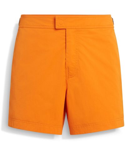 ZEGNA 232 Road Brand Mark Swim Trunks - Orange