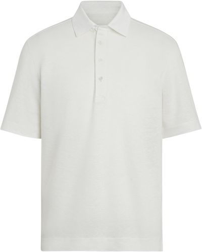 Zegna Linen Polo Shirt - White