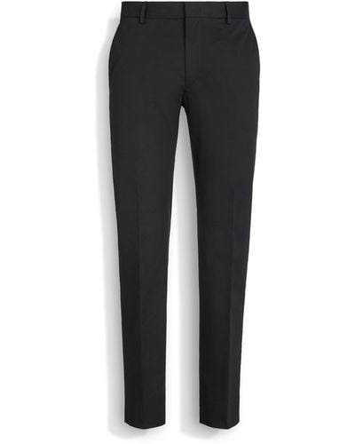 Zegna Stretch Cotton Trousers - Black